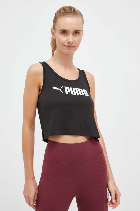 Puma top de antrenament print negru 523842