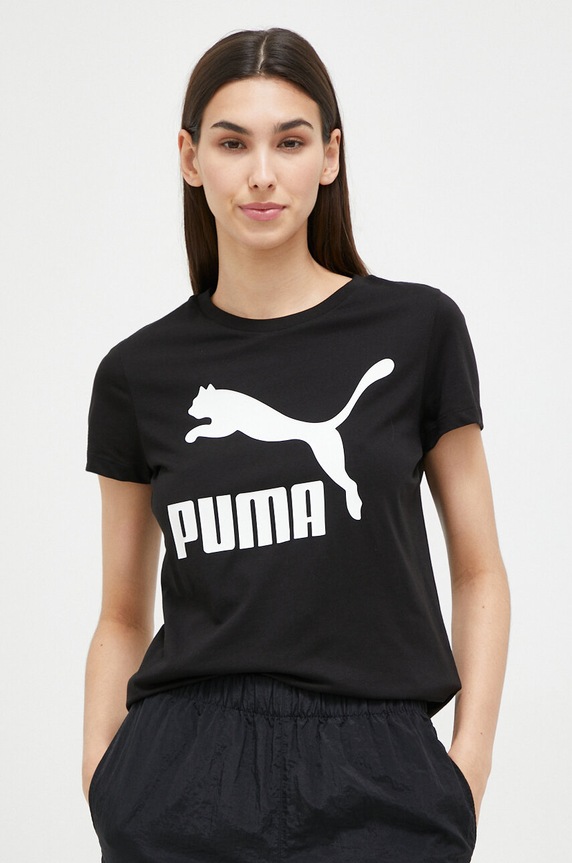Pamučna majica Puma crna 530076