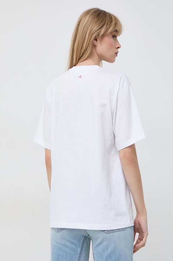 Odzież Victoria Beckham t-shirt bawełniany 1322JTS004130A biały