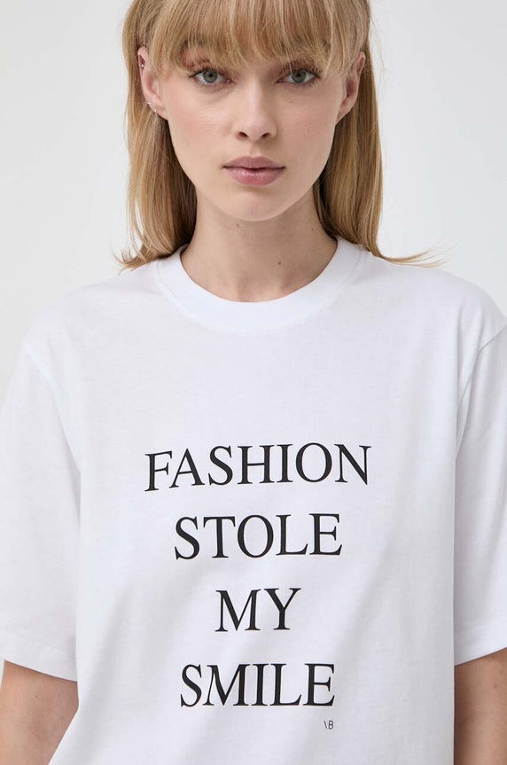 Victoria Beckham t-shirt bawełniany 1322JTS004130A biały