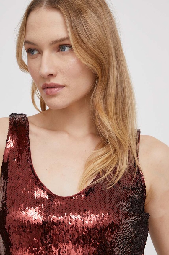 United Colors of Benetton top burgundia 5NDEDH00D.905
