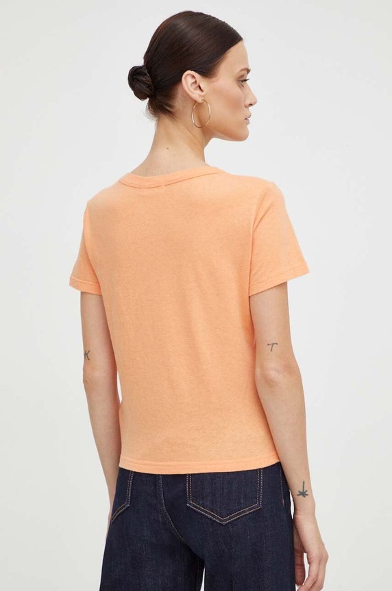 Ρούχα Βαμβακερό μπλουζάκι American VintageT-SHIRT MC COL ROND GAMI02B πορτοκαλί