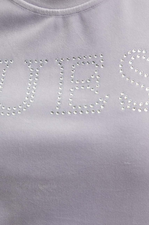 Velúrové tričko Guess COUTURE V3BI01.KBXI2 fialová