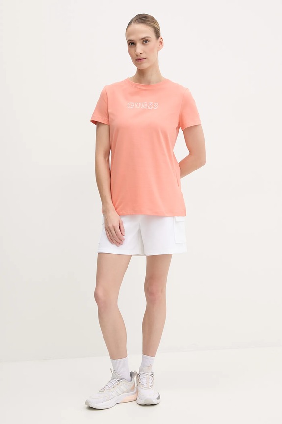 Guess de damă din bumbac cu elastan BRIANA V3BI11.J1314 portocaliu SS26