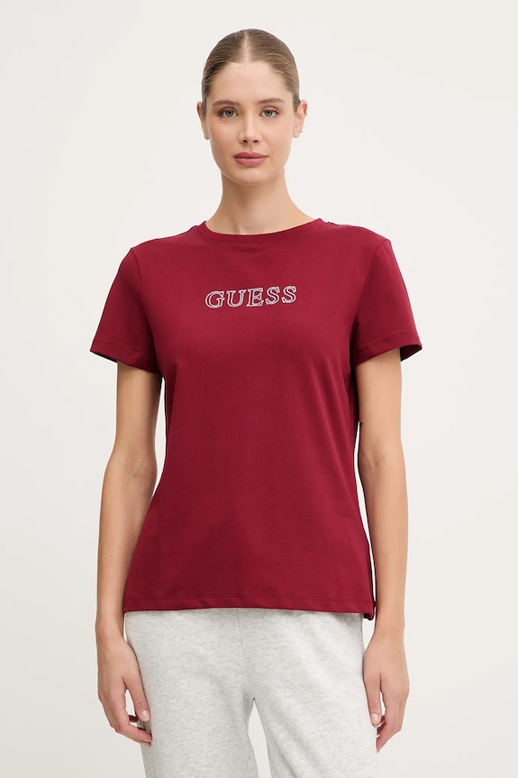 Guess de damă din bumbac cu elastan BRIANA burgundia V3BI11.J1314