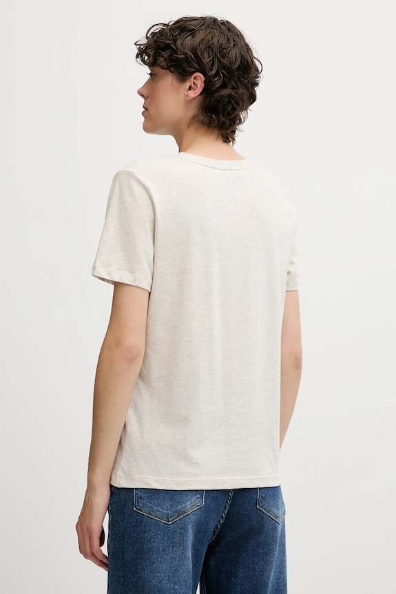 Tommy Hilfiger női pamut póló WW0WW40276 bézs SS26