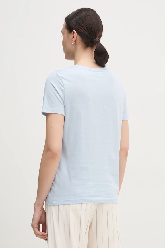 Odzież Tommy Hilfiger T-shirt damski bawełniany WW0WW40276 niebieski