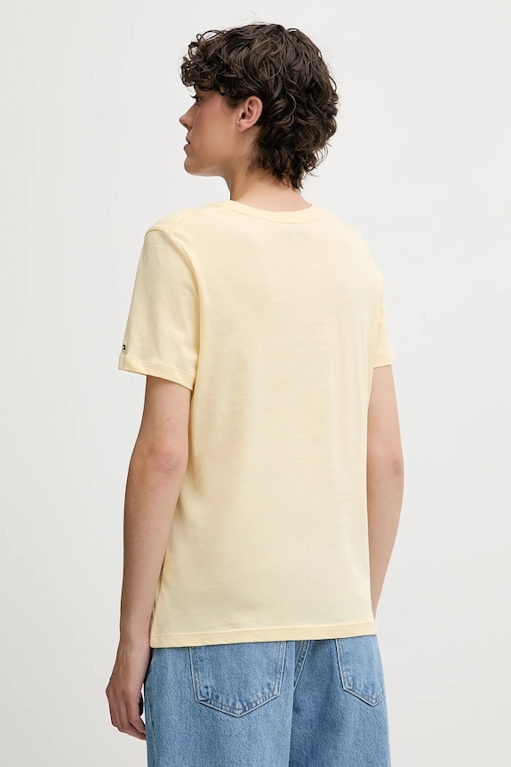 Tommy Hilfiger t-shirt da donna in cotone WW0WW40276 giallo SS26