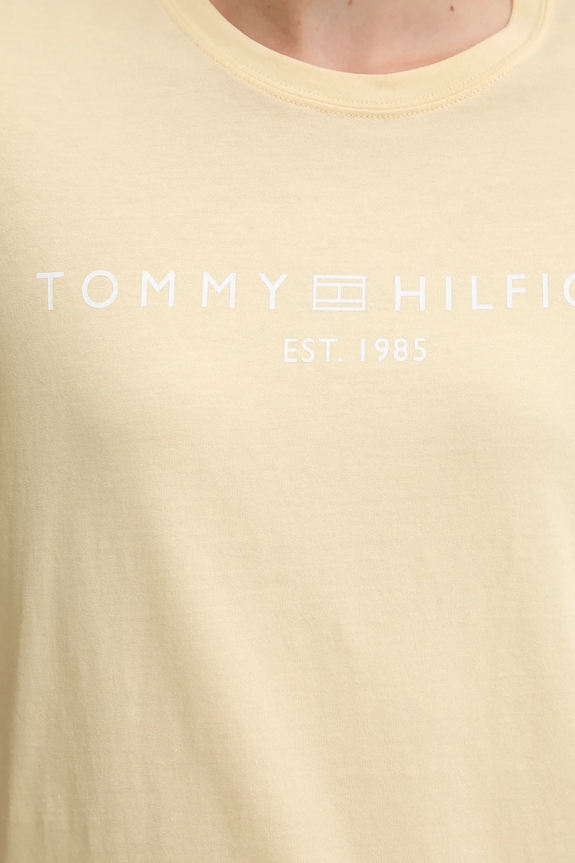 Tommy Hilfiger t-shirt da donna in cotone giallo WW0WW40276