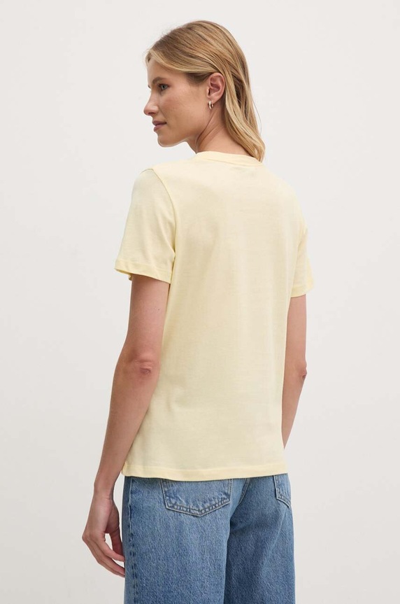 Tommy Hilfiger T-shirt damski bawełniany WW0WW40276 żółty SS26