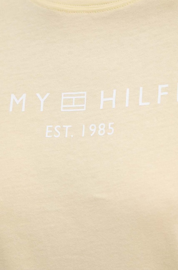 Tommy Hilfiger T-shirt damski bawełniany żółty WW0WW40276