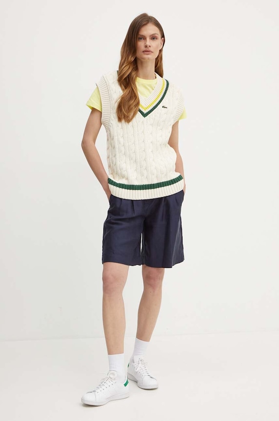 Tommy Hilfiger t-shirt da donna in cotone WW0WW40276 giallo SS26
