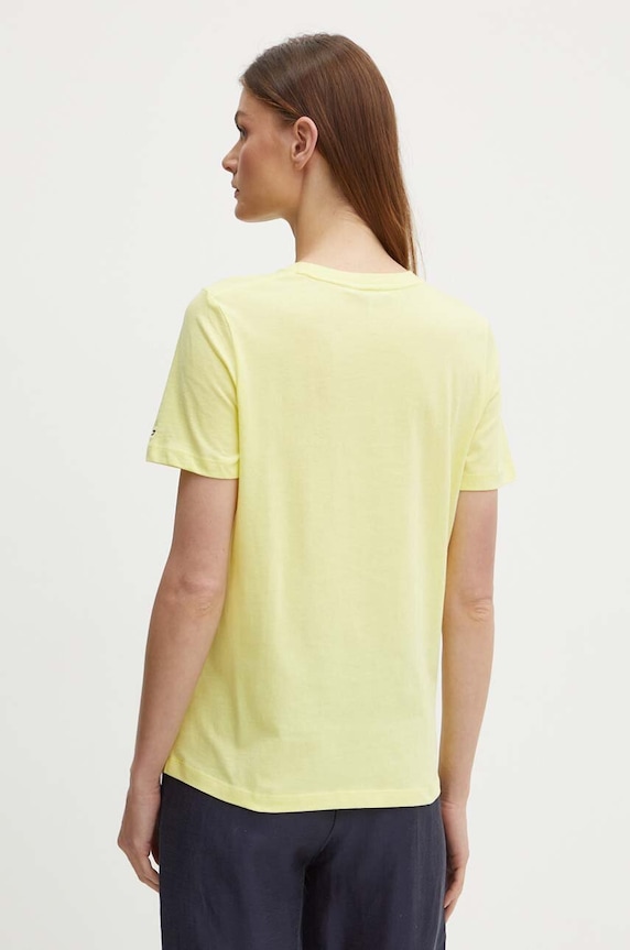 Abbigliamento Tommy Hilfiger t-shirt da donna in cotone WW0WW40276 giallo