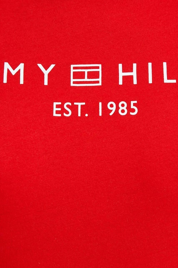 Tommy Hilfiger t-shirt da donna in cotone rosso WW0WW40276