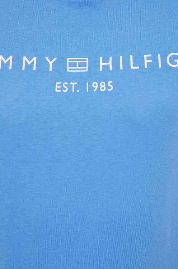 Tommy Hilfiger kratka majica ženska bombažna modra WW0WW40276