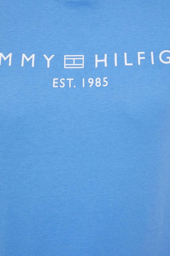 Tommy Hilfiger t-shirt da donna in cotone blu WW0WW40276