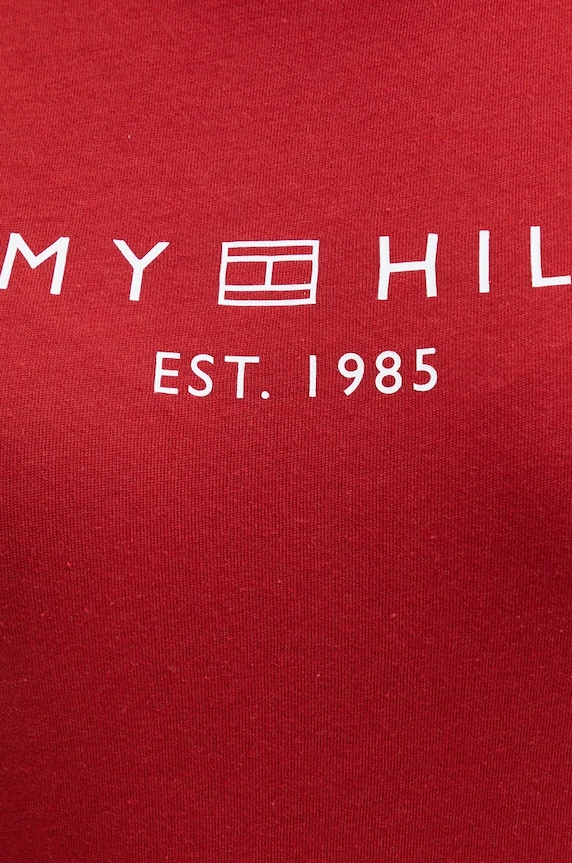 Tommy Hilfiger t-shirt γυναικείο βαμβακερό μπορντό WW0WW40276