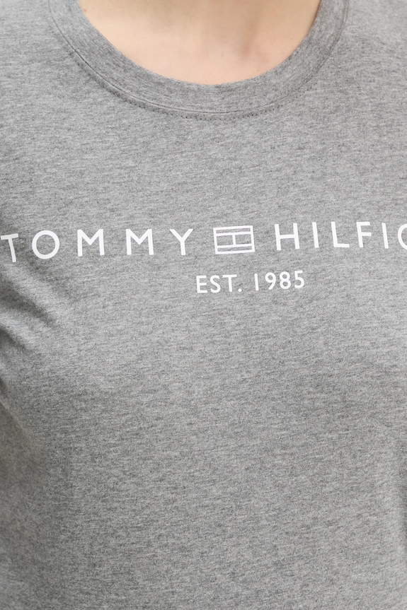 Tommy Hilfiger t-shirt da donna in cotone WW0WW40276 grigio