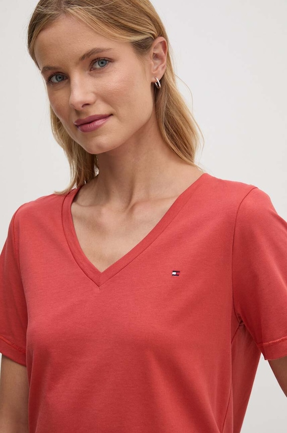 Odzież Tommy Hilfiger t-shirt bawełniany WW0WW39781 czerwony