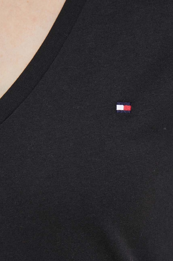 Tommy Hilfiger tricou din bumbac negru WW0WW39781