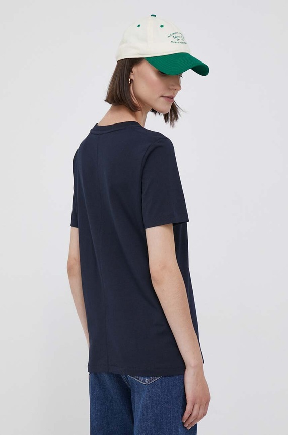 Oblečenie Bavlnené tričko Tommy Hilfiger WW0WW39848 tmavomodrá