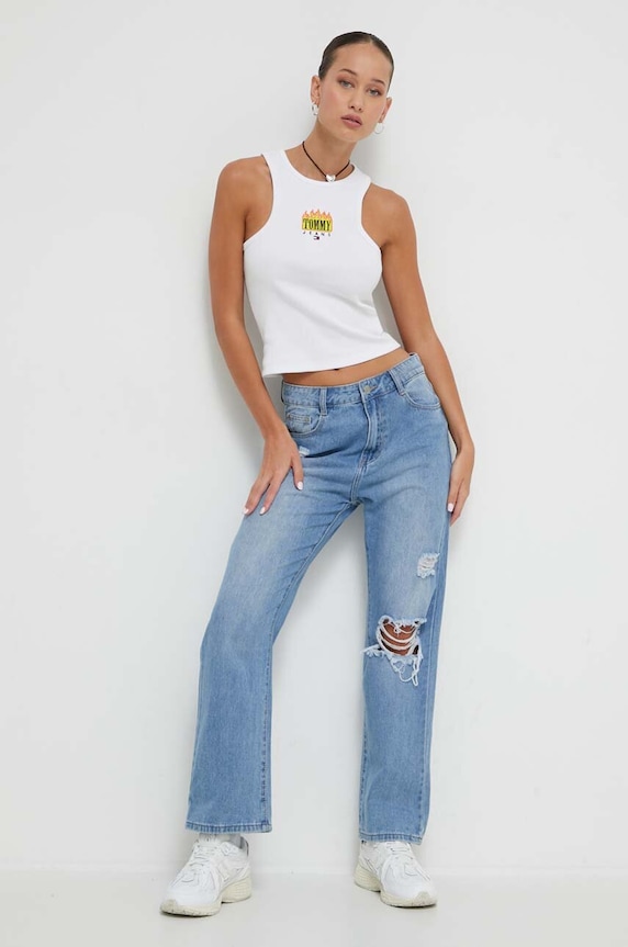 Top Tommy Jeans DW0DW16847 bijela AW23