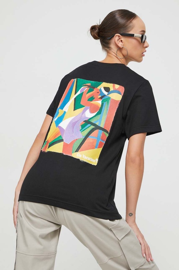 On Vacation t-shirt bawełniany regular czarny OVC.LT86