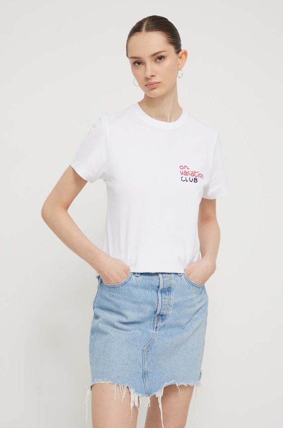 Ρούχα Μπλούζα On Vacation OVC.LT52 λευκό