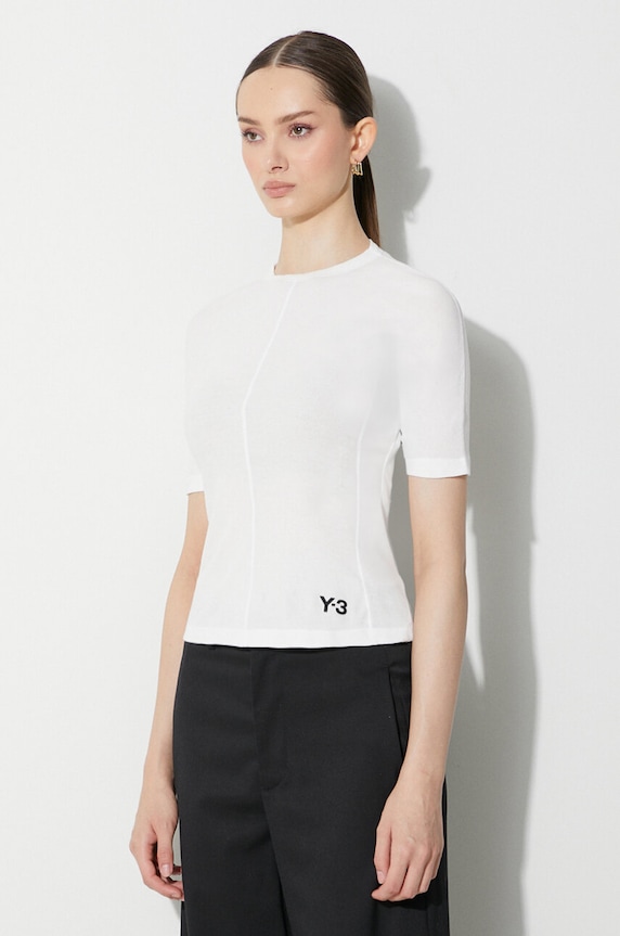 Y-3 cotton t-shirt slim white HY1403