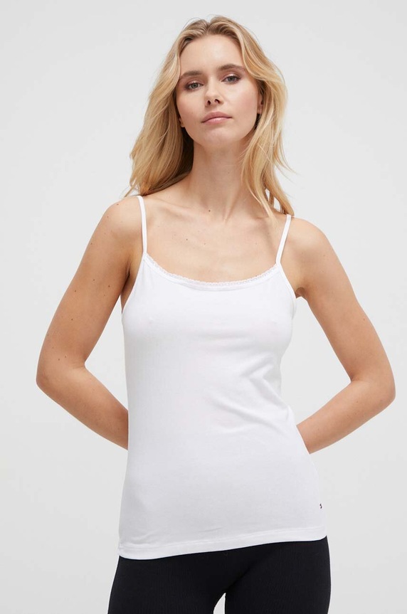 Top Tommy Hilfiger 2-pak jednofarebný biela UW0UW04892