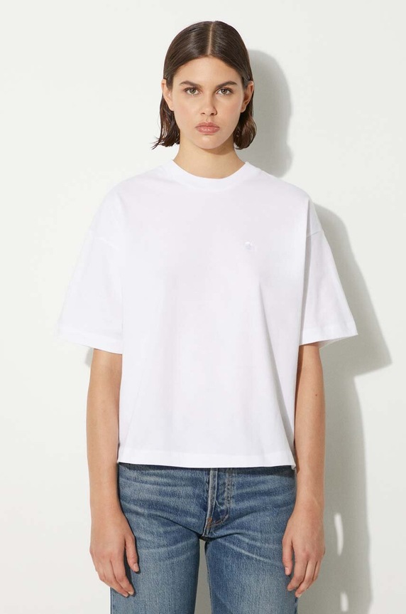 Хлопковая футболка Carhartt WIP гладкий белый I030656.02XX