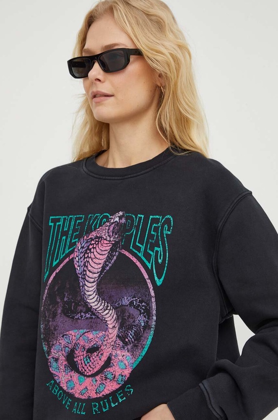 The Kooples bluza bawełniana czarny FSWE27062K