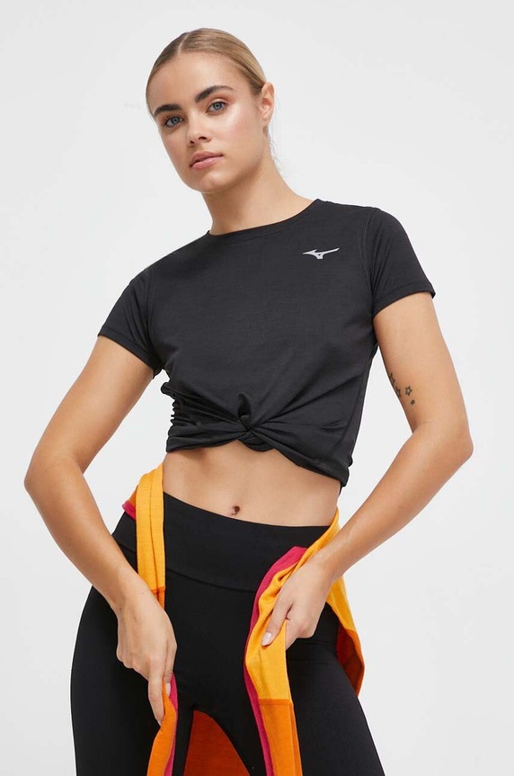 Běžecké tričko Mizuno Impulse core černá J2GAA721