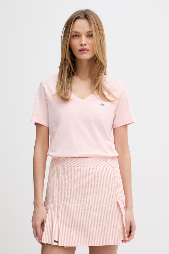 Gant T-shirt damski bawełniany różowy 4200750