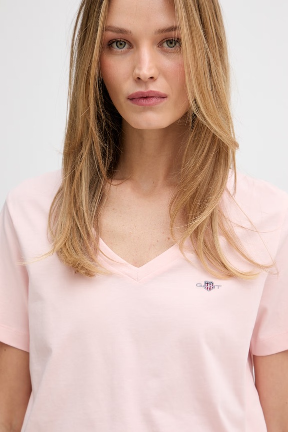 Gant T-shirt damski bawełniany różowy 4200750
