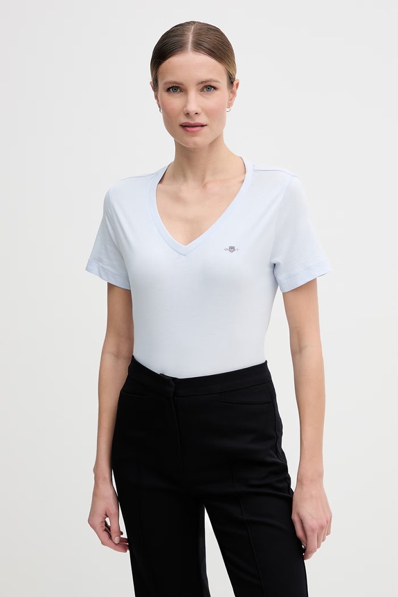 Gant t-shirt bawełniany niebieski 4200750