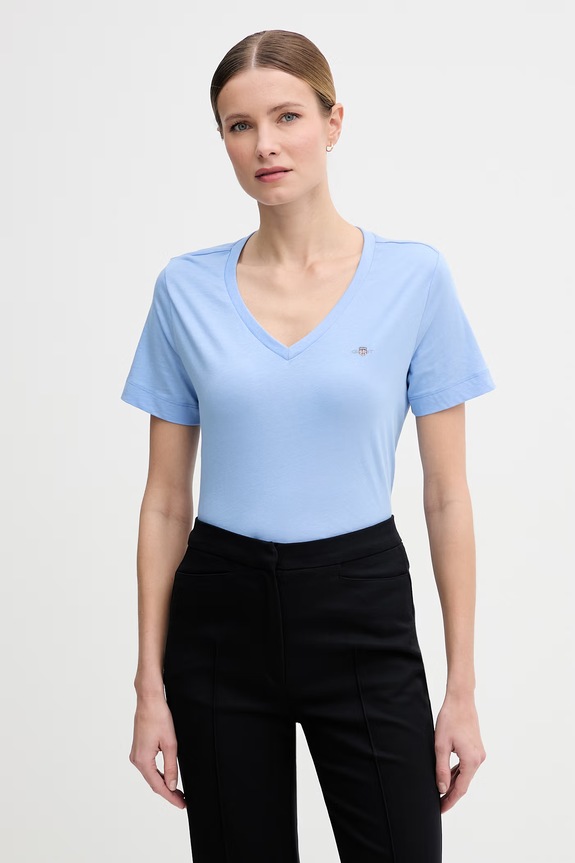 Gant t-shirt bawełniany niebieski 4200750