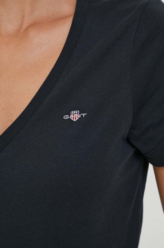 Gant T-shirt γυναικείο βαμβακερό 4200750 μαύρο