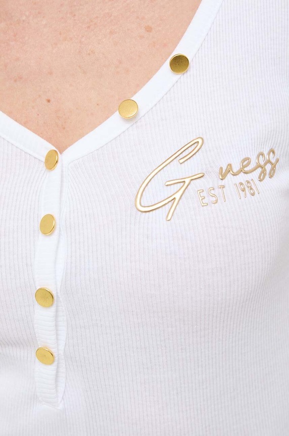Tričko Guess HENLEY OLYMPIA W4RP47.K1814 biela