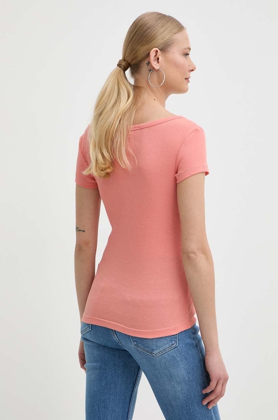Tričko Guess HENLEY OLYMPIA W4RP47.K1814 oranžová SS25