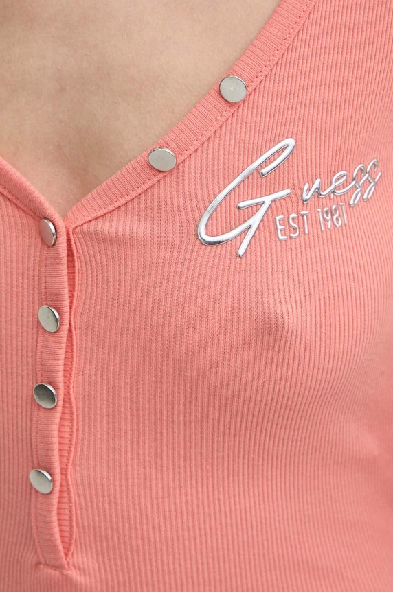 Tričko Guess HENLEY OLYMPIA oranžová W4RP47.K1814