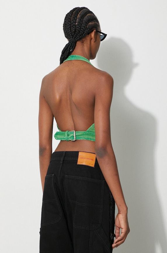 Îmbrăcăminte Heron Preston top din denim Distressed Canvas Corset Bra HWAD045F23FAB0025500 verde