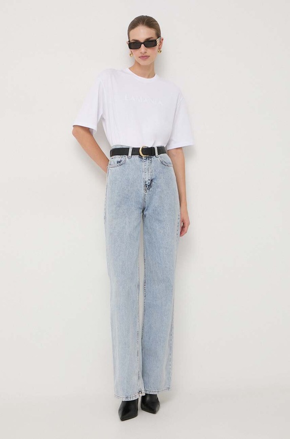 La Mania t-shirt in cotone MELANIE bianco AA00
