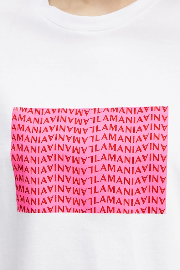 La Mania t-shirt bawełniany SIGNATURE.2 biały