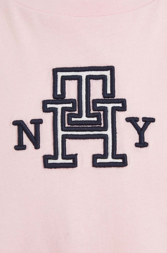 Tommy Hilfiger t-shirt bawełniany dziecięcy różowy KG0KG07437.128.176.9BYX