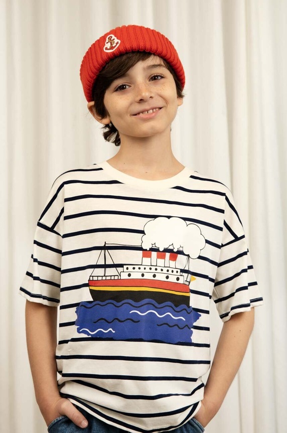 Παιδικό βαμβακερό μπλουζάκι Mini Rodini βαμβάκι λευκό 2362012560