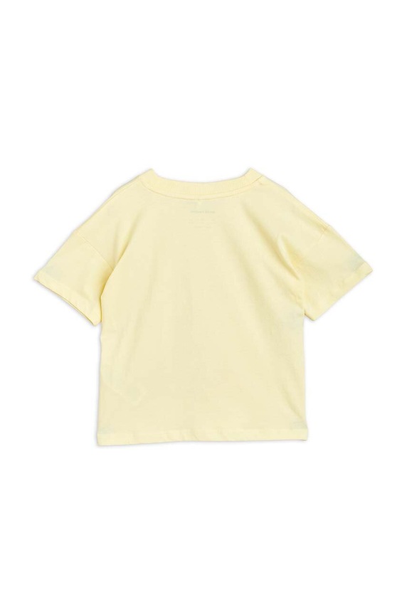 Mini Rodini t-shirt bawełniany dziecięcy 2362013723 żółty AW23
