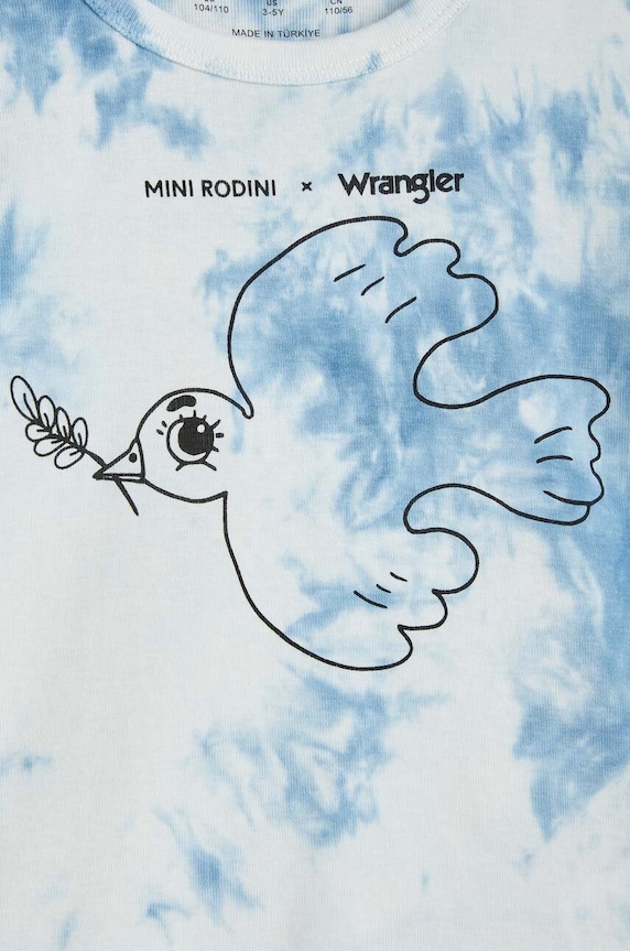 Детска памучна тениска Mini Rodini Mini Rodini x Wrangler син 2382010160