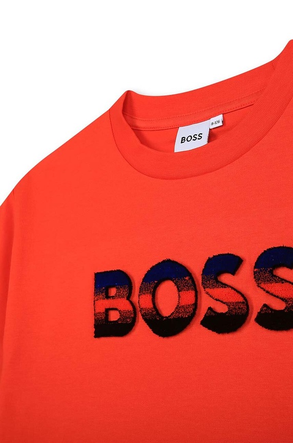 CHLAPEC Dětské bavlněné tričko BOSS J25O77.162.174 červená