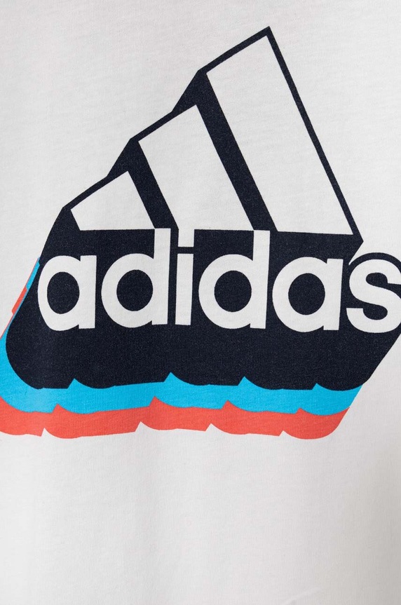 Chłopiec adidas t-shirt bawełniany dziecięcy IC4548 biały